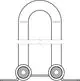 Wavin Heizungsmontagearm mit gebogenem Design und integrierten Rollen für einfachen Transport und Einsatz in Heizungsanlagen.
